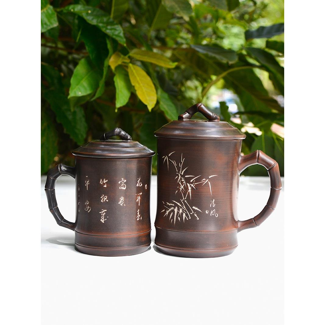 2025新款主人专享钦州坭兴陶建盏茶杯全手工窑变主人杯500CC高档