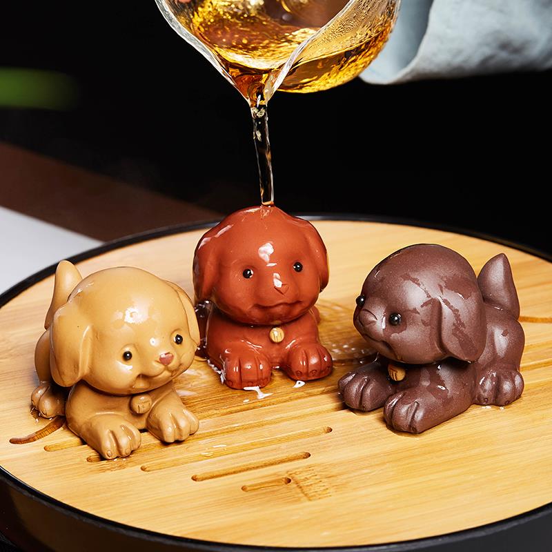 紫砂茶宠狗摆件精品可养茶桌茶台小摆件茶玩功夫茶具茶道配件家用