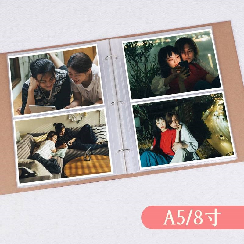 A4纸相册本插页式6寸8寸2寸明信片收纳册照片活页相册家庭纪念册