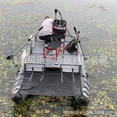 橡皮艇双体船加厚硬底皮筏艇木塑板橡皮船钓鱼船充气船皮划艇船