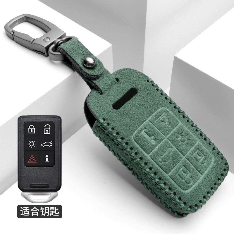 沃尔沃钥匙套XC60 S90 S60 XC40XC90V60专用汽车钥匙包翻毛皮扣壳