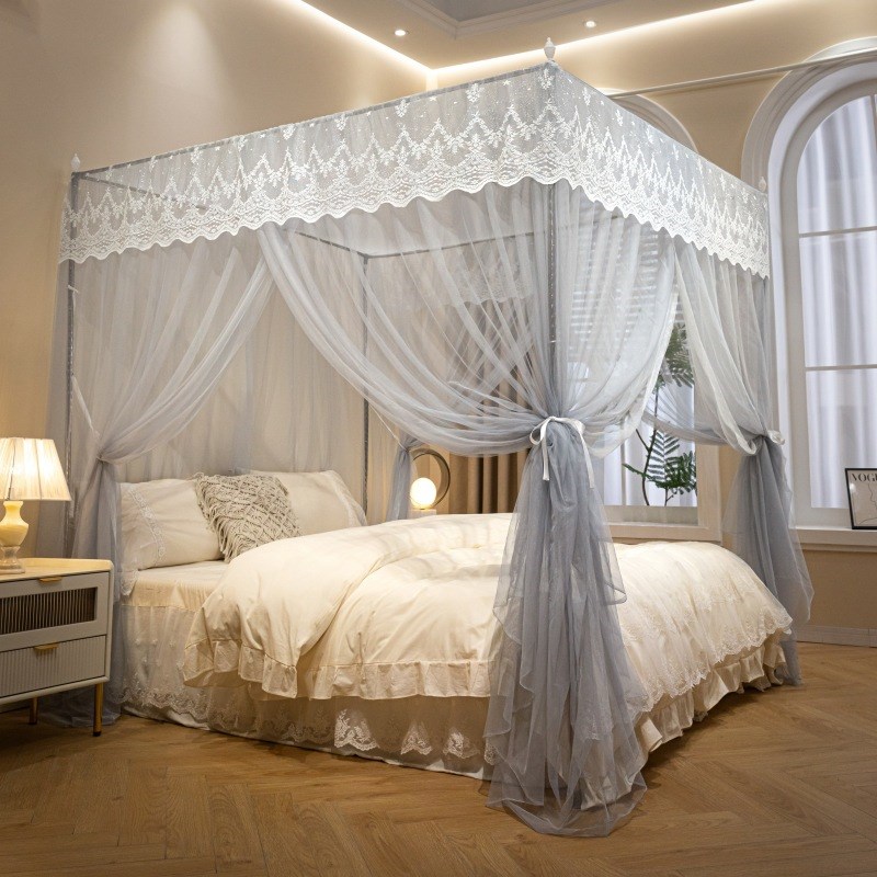 2024夏季新款宫廷式蚊帐落地加厚加密防蚊罩家用卧室宿舍公主床帘