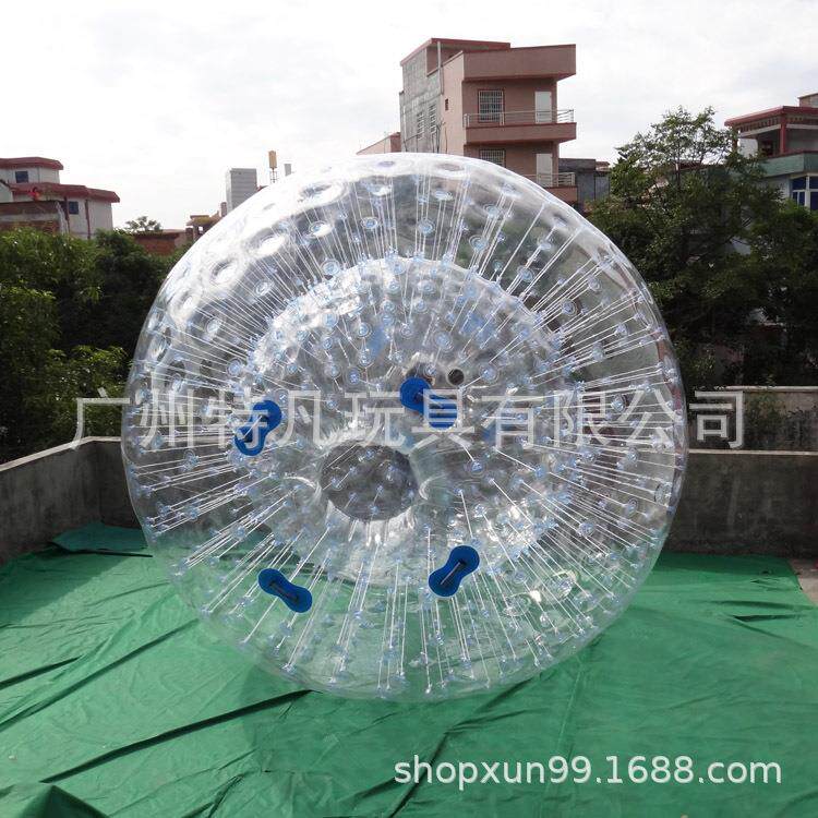 加厚PVC草地球沙滩充气球雪地悠波球移动水上乐园水上球