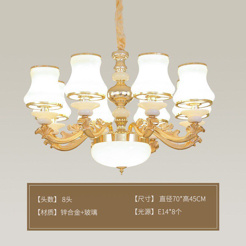 客厅灯简欧锌合金欧式吊灯餐厅酒店水晶卧室灯家用客厅枝形吊灯