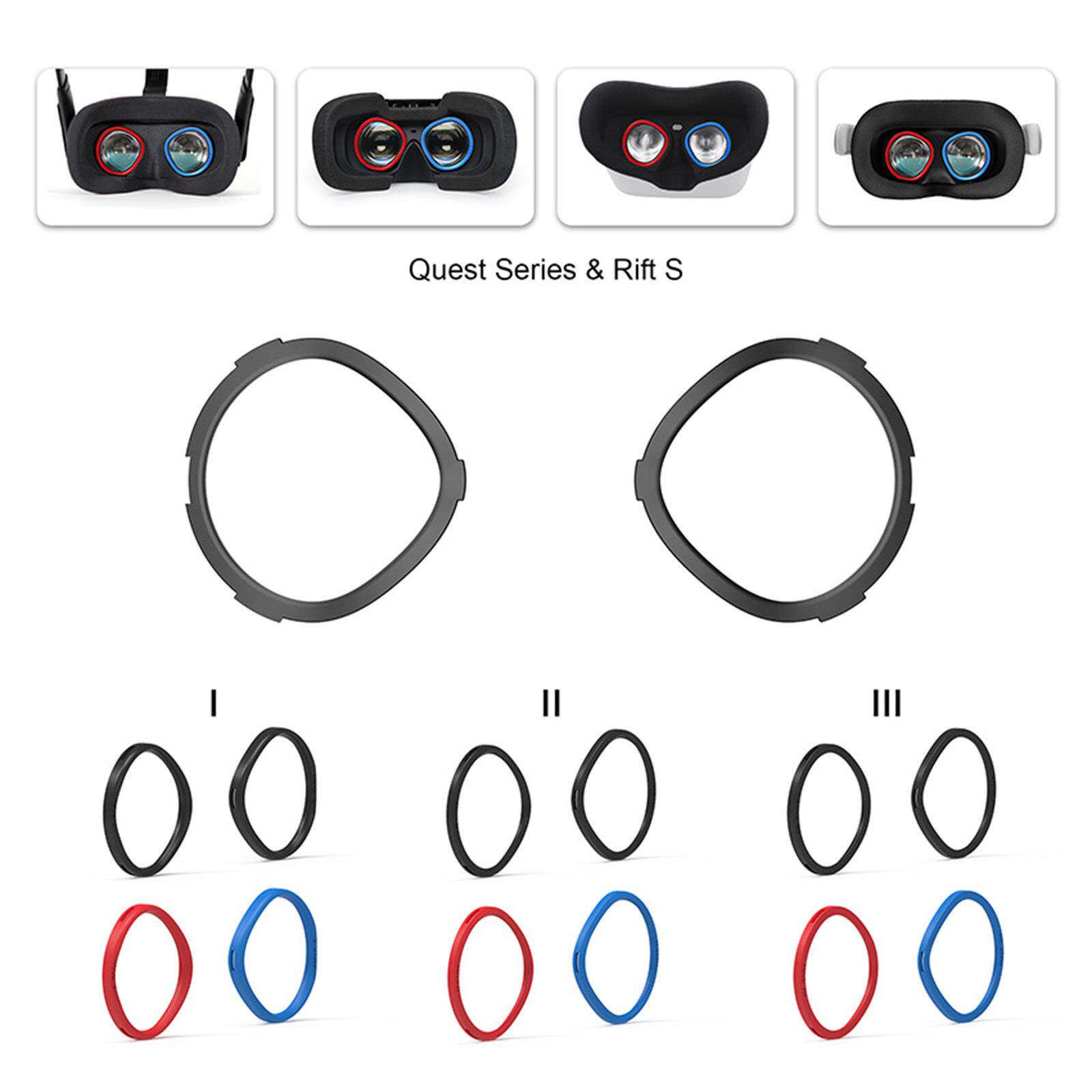 适用于Oculus Quest 3S/Quest 2/Quest 1/Rift S 镜片防刮圈