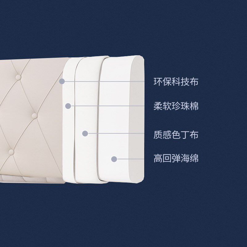 床头软包2023k新款榻榻米床头靠背双人床头靠垫科技布床头套罩定