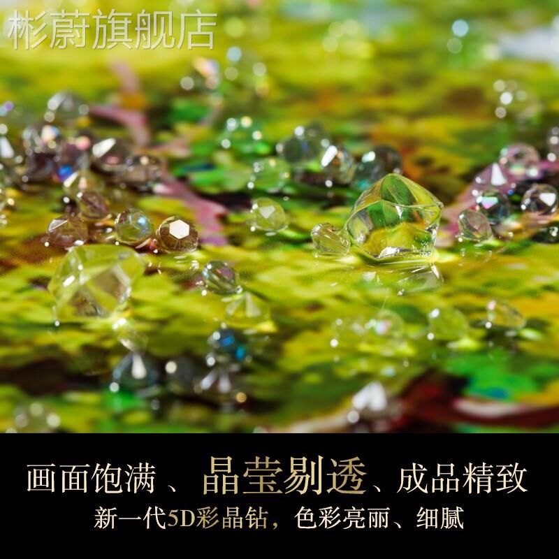 网红5d晶简钻画客厅背r景墙挂画现代约中式牡丹花开富贵墙餐厅画