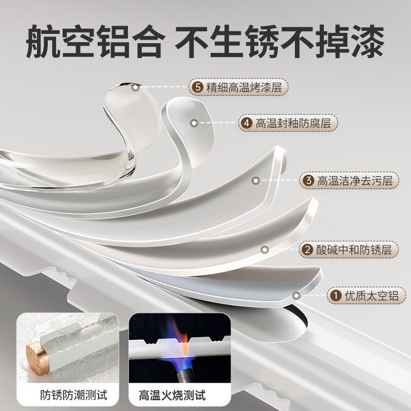 晾衣杆衣架墙上固定式阳台白色顶装吊挂晒衣杆R一单根实心室内户