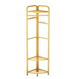 墙角三角衣帽架床头柜o挂衣架一体小型房间转角落地卧室晾衣置物