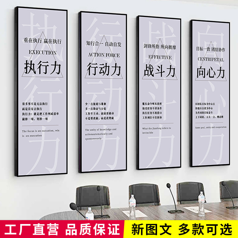 文化墙贴墙面装饰j画挂饰摆件图办公室会议室会必议公司激励志标
