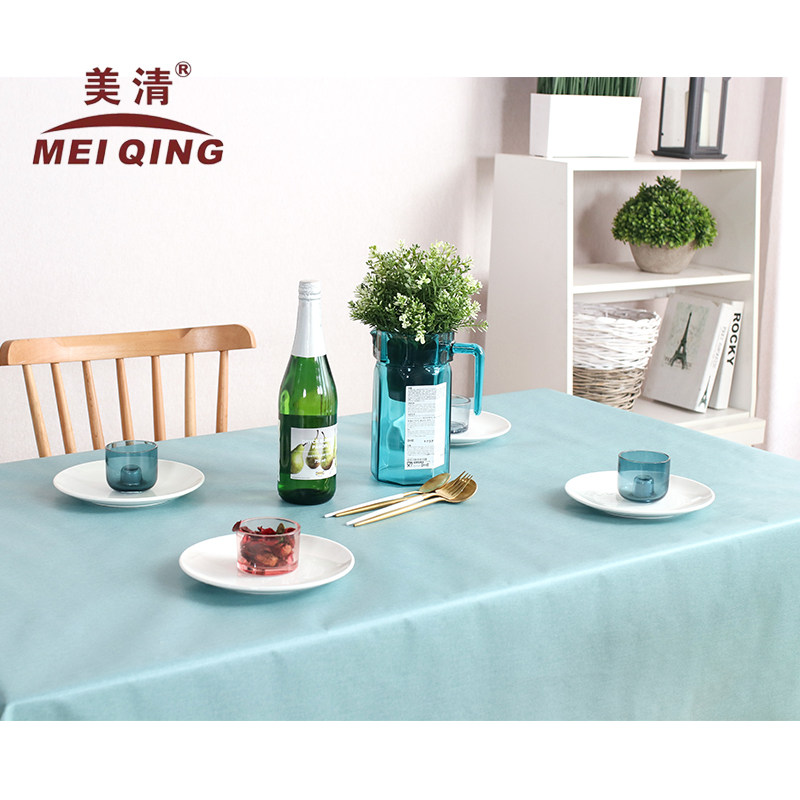 粉色野餐台布签到台单色拍照w背景长方形家用PVC桌布防水简约现代