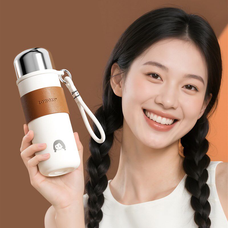 造物集保温杯外带l提绳男女学生便携泡茶分离杯盖喝水杯子定制刻
