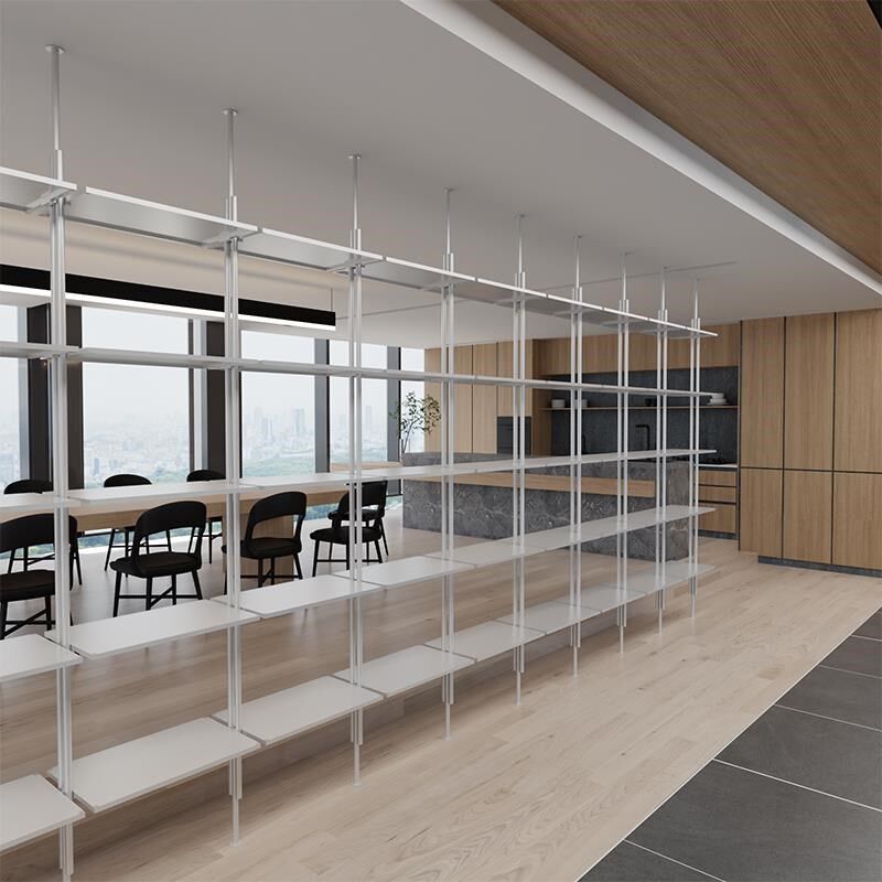 新9U顶天立地搁厅板架多层货架A置展物架落地隔断示铁架客艺书架