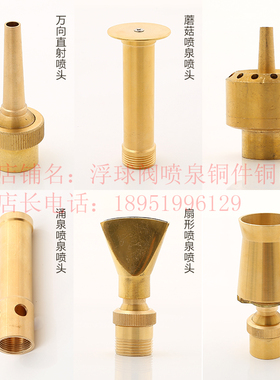 喷泉喷头万向可调直射喷头雪松涌泉花柱蘑菇扇形大口径DN40 DN50