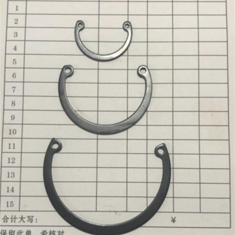 SBR直线轴承导轨带眼孔用卡簧内卡大口卡环非标半圆卡簧弹性挡圈