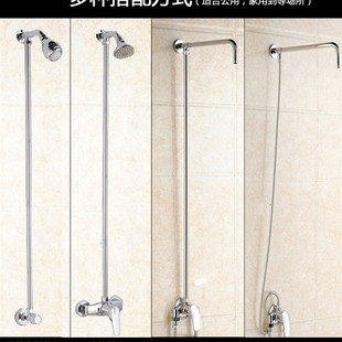 浴场工程用淋浴明装硬杆  顶喷花洒固定座支架不锈钢杆子立管套装