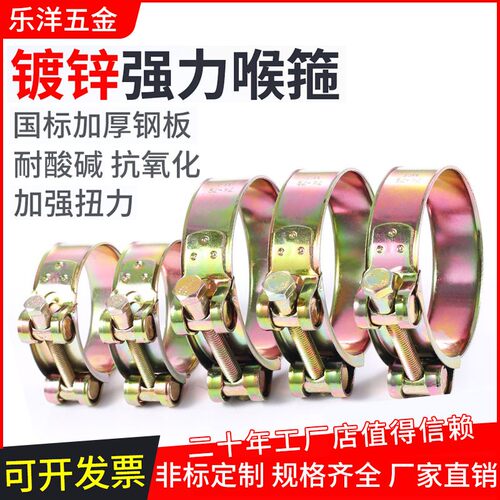 铁镀锌欧式强力喉箍加厚管箍重型管夹抱箍卡箍紧箍水管油管钢丝管