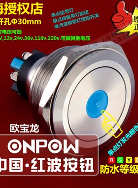 GQ30L-11ZD/S自锁开关ONPOW红波按钮开关GQ30L-11D/S不锈钢开关