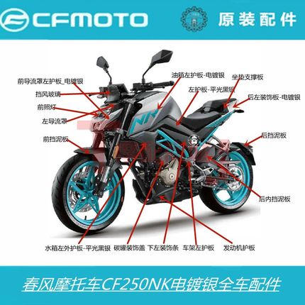 原装春风250NK全车配件大灯护罩挡风油箱护板尾裙挡泥外壳装饰罩