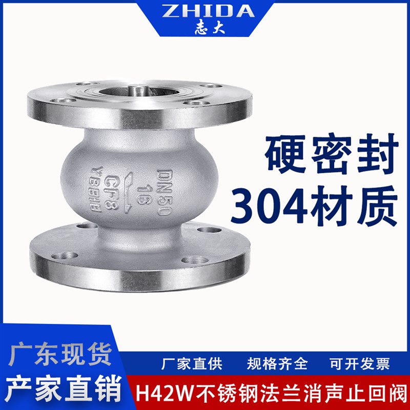 3043L不锈钢消音止回阀HC41W-16P/RL立式静音止回逆止阀止逆阀