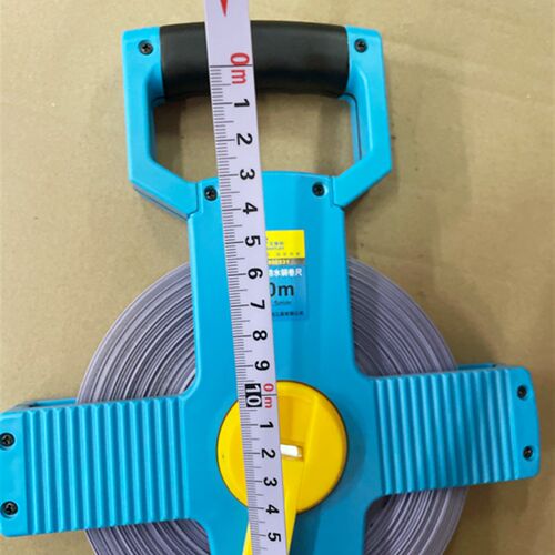 大卷尺50米  精品纤维皮尺手摇耐磨建筑工程测量工地手提卷尺