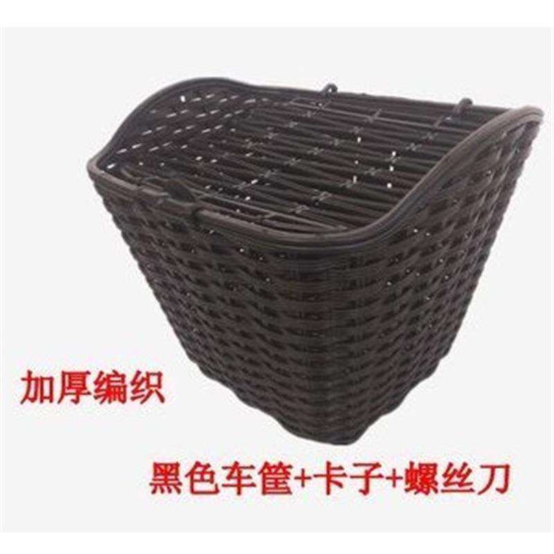 高档三轮车后置储物筐p电动车后z车篓车篮子前框车筐车蓝加粗加奢