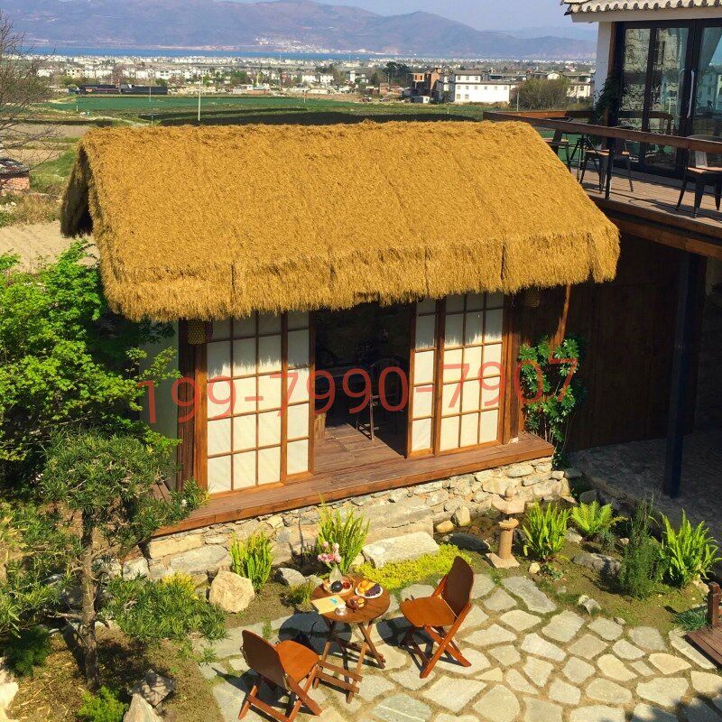 网红木屋户外茅草凉亭民宿庭院小木屋别墅花M园茶室实木中式小房