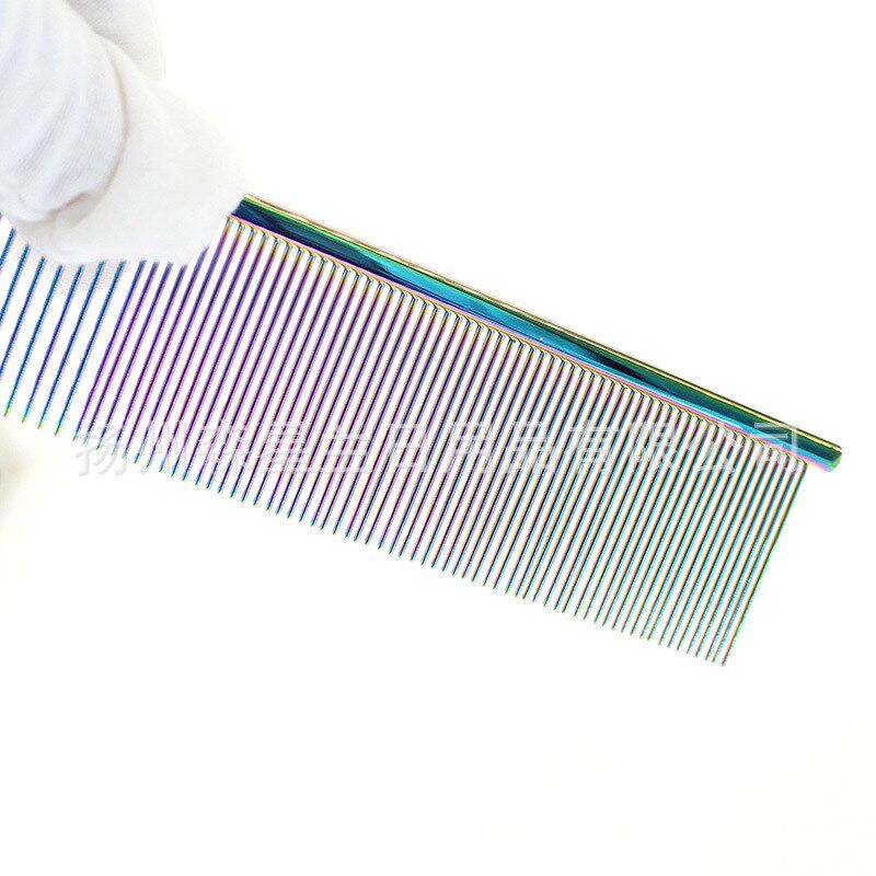 宠物排梳迷你挑毛l梳 猫狗面部打理顺毛小梳子铜柄304不锈钢梳