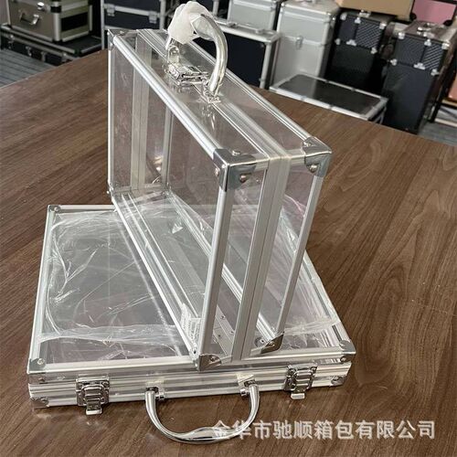 厂家现货手提铝合金工具箱化妆工具展示箱透明铝箱防震化妆箱