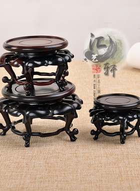 红木红酸枝紫檀花梨实木手工工艺A品茶杯茶壶花瓶花盆摆件盆景底