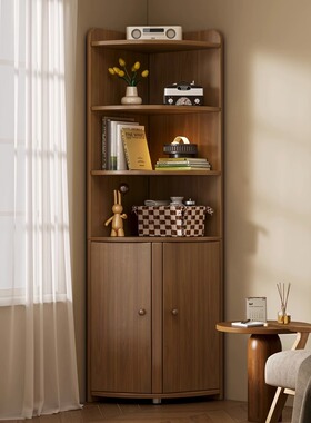 中式转角柜墙角三角形置物架客厅柜子储物卧室角落拐角收纳边柜