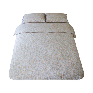 馍馍 斜纹绑带枕套三四件套少女清新宿舍套件 浅紫清l茶