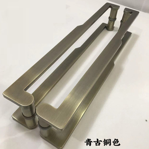 有无框玻璃门拉手大门q把手中式木门大扶手现代豪华大门拉手黑现
