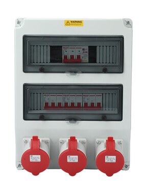 斜坡箱 3路380V 移动小电箱带漏保临时检修箱工地三X级配电箱防水