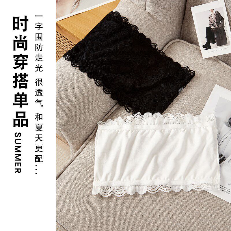 薄款隐形裹胸内衣无肩带防滑白色裸胸夏H防走光一字美背蕾丝小可