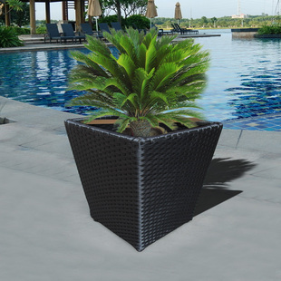 藤编室外花架户外阳台庭t院花箱花盆单个落地式花瓶藤制花槽摆件