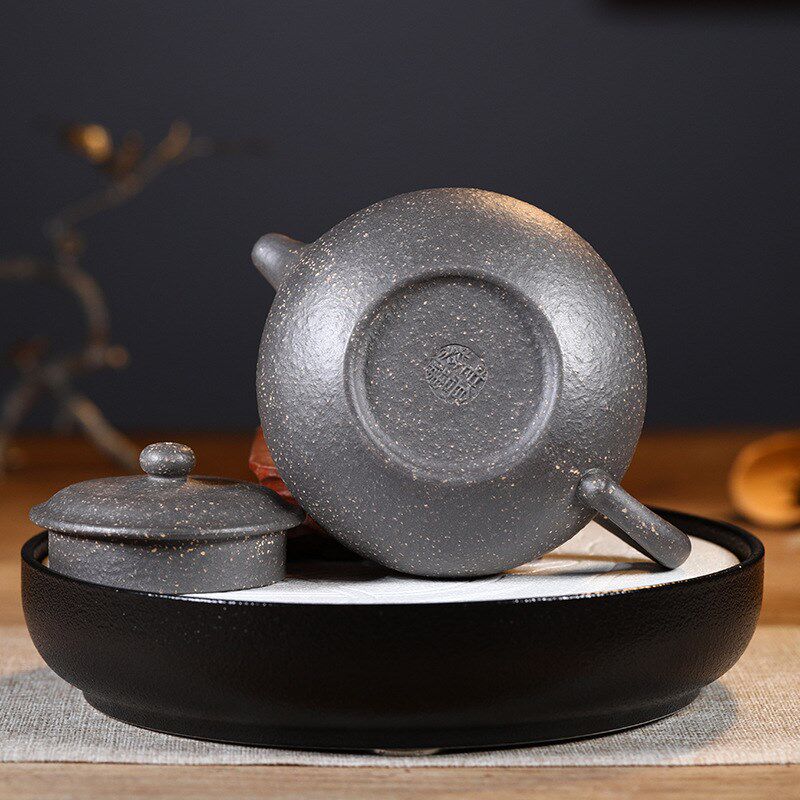 原矿天青粗砂茶壶紫砂壶仿古壶可订购半手工全手R工茶具茶杯主人