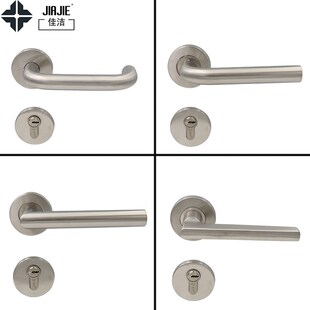 7255不锈钢防火门单弯直角分体锁 医院办公楼双弯把手门锁U型把手