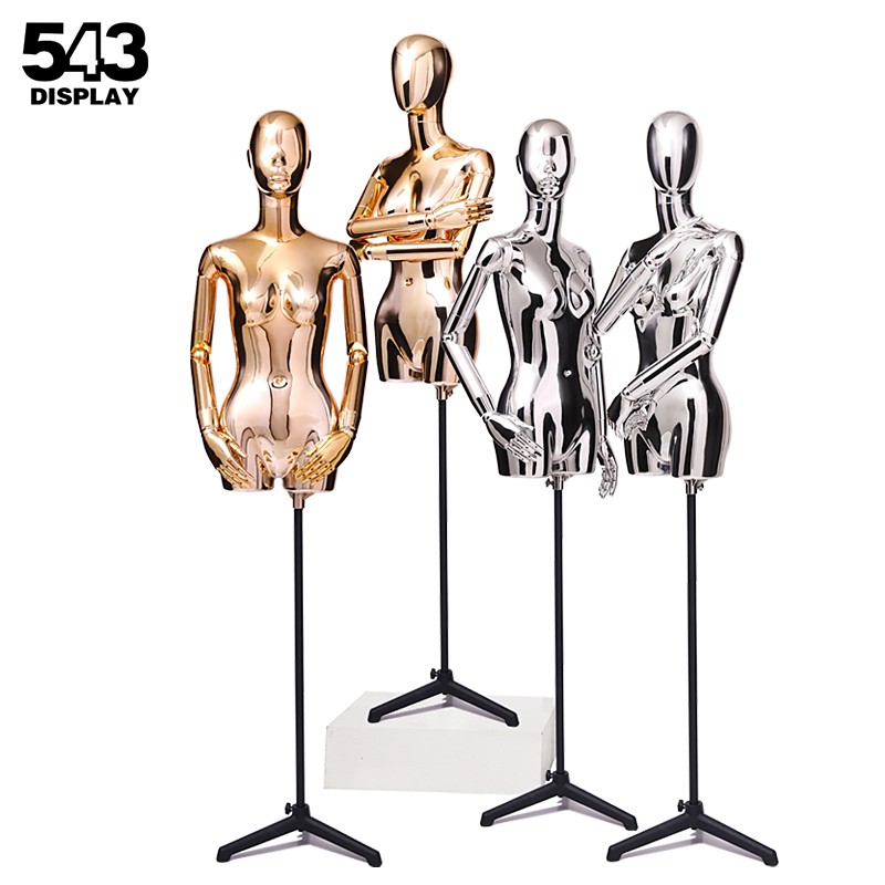 电镀金模特道具女服装店橱窗展示架全身半身坐姿模型假人台