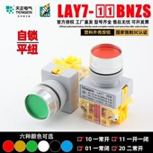 天正平头按钮开关LAY7 11BNZS红绿自锁式 圆形Y090点动控制按钮22m