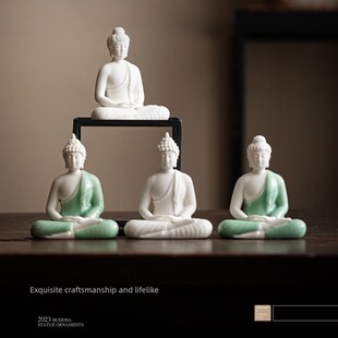 陶瓷如来佛祖摆件禅意泰国佛释迦牟尼家居玄关桌面装饰摆设送礼品