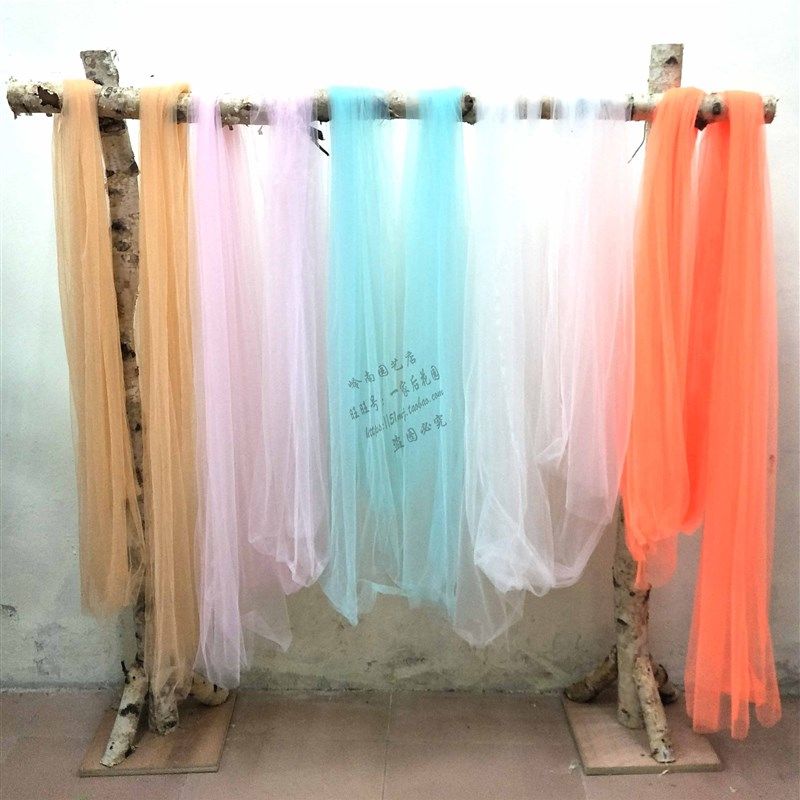 婚庆拱门装饰软纱舞台背景迎宾留影布幔纱幔网纱生日婚礼装饰道具