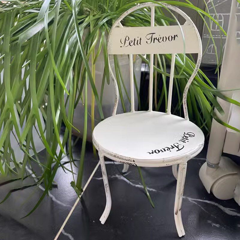 户外铁艺小椅子装饰摆件迷你花架杂货花园复古微景观道具礼物摆件