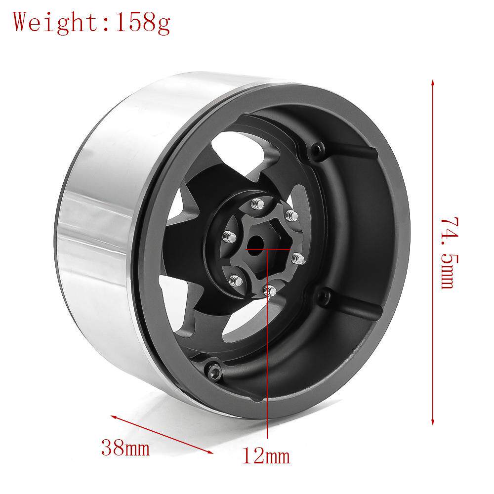 2.6寸仿真复古负值黑泥轮毂12/17结合器1/7/8攀爬车 mk07 km4 UT4