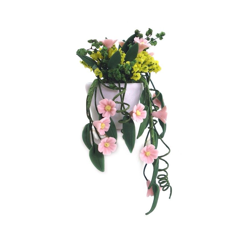 1:12娃娃屋配件dollhouse 迷你粘土花白色挂壁花粉雏菊花藤花篮,玩具/童车/益智/积木/模型,过家家玩具,淘宝优惠券,粉丝福利购,淘宝优惠卷