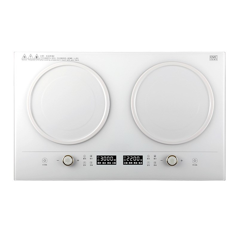 威菱家用电磁灶双炉嵌入式浅盘防滑锅大功率3500W智能触控