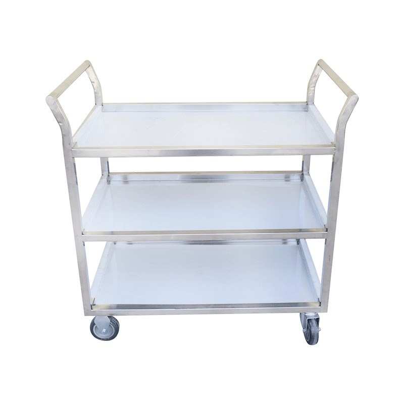 不锈钢焊接餐车 酒店宾馆两层三层手推车 现货传菜手推车