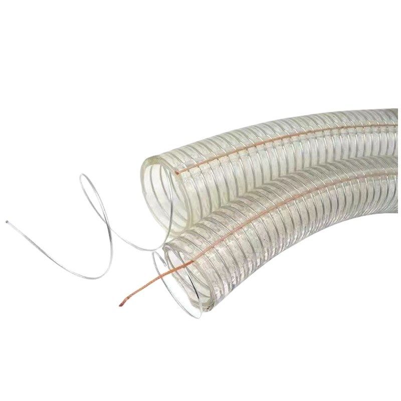 防静电钢丝管硅胶管耐低温卸油静电钢丝软管硅胶管四季软管钢丝管