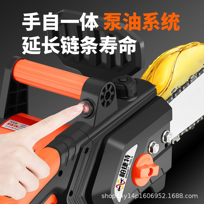 柏捷特电锯大功率伐木锯插电电锯220V有线家用纯铜电锯手持式16寸