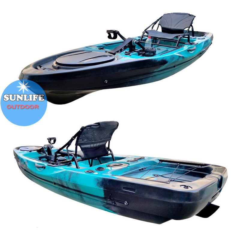 新款热销单人脚踏皮划艇钓划艇1人独木舟带座椅脚踏海钓划水